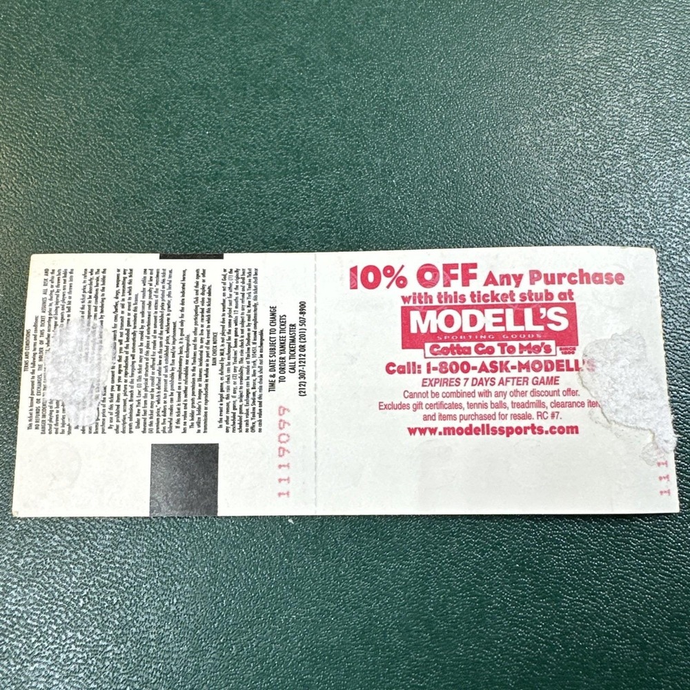 1999 D Cone Perfect Game Ticket Stub 7/18/99 NY Yankees Yogi Berra Day+Chase Crd - Picture 10 of 12